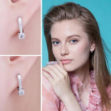 925 Silver CZ Clip Earrings Bridal Huggie