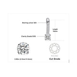 925 Silver CZ Clip Earrings Bridal Huggie