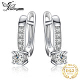 925 Silver CZ Clip Earrings Bridal Huggie