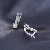 925 Silver CZ Clip Earrings Bridal Huggie