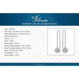 925 Silver CZ Diamond Long Drop Dangle Earrings