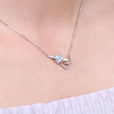 1.8ct Princess Cut Gemstone Pendant Necklace 925 Sterling Silver