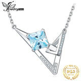 1.8ct Princess Cut Gemstone Pendant Necklace 925 Sterling Silver