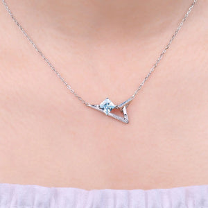 1.8ct Princess Cut Gemstone Pendant Necklace 925 Sterling Silver