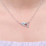 1.8ct Princess Cut Gemstone Pendant Necklace 925 Sterling Silver