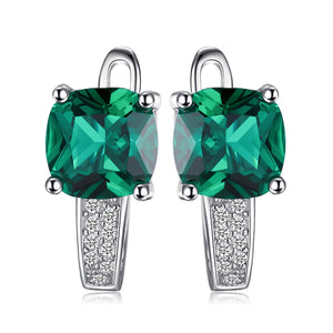Gemstone Hoop Earrings 925 Sterling Silver Huggie Earings