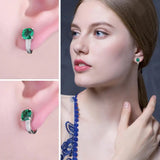 Gemstone Hoop Earrings 925 Sterling Silver Huggie Earings