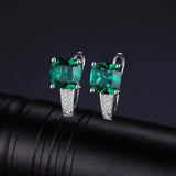 Gemstone Hoop Earrings 925 Sterling Silver Huggie Earings