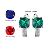 Gemstone Hoop Earrings 925 Sterling Silver Huggie Earings