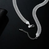 925 Sterling Silver Net Chain Necklace for Women Wedding