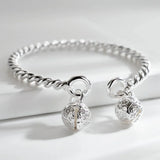 925 Silver Palace Bell Cuff Bangle for Woman Bracelets