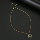 Stainless Steel Horse Necklace Hollow Animal Pendant For Woman Unisex Jewelry