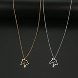 Stainless Steel Horse Necklace Hollow Animal Pendant For Woman Unisex Jewelry