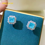 925 Silver Paraiba Tourmaline Ear Stud Earrings
