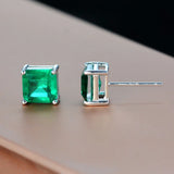 Paraiba Tourmaline Stud Earrings Women 925 Silver Fine Jewelry