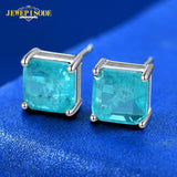 Paraiba Tourmaline Stud Earrings Women 925 Silver Fine Jewelry
