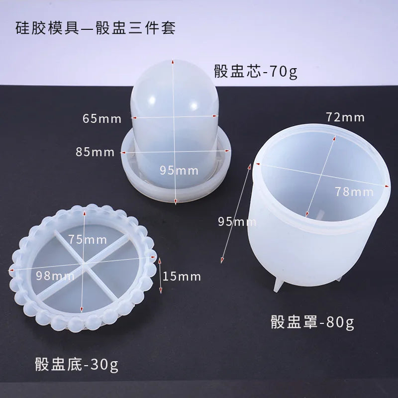 Resin Mold Storage Box Glass Cover DIY UV Resin Molds Craft Jewelry