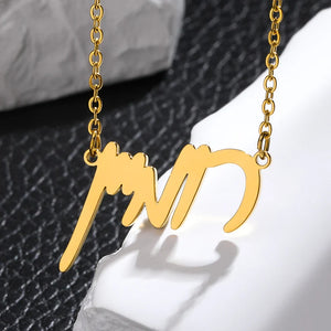 Jewish Hebrew Name Necklace Personalized Stainless Steel Nameplate