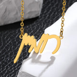 Jewish Hebrew Name Necklace Personalized Stainless Steel Nameplate