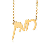 Jewish Hebrew Name Necklace Personalized Stainless Steel Nameplate