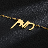 Jewish Hebrew Name Necklace Personalized Stainless Steel Nameplate
