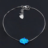 Jewish Opal Hamsa Hand Bracelet with Box Chain