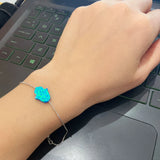 Jewish Opal Hamsa Hand Bracelet with Box Chain