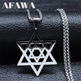Jewish Hexagram Pendant Necklace Stainless Steel Star of David Christmas Gift
