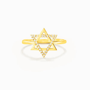 Star of David Ring 925 Sterling Silver CZ Protection Jewelry