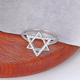 Star of David Ring 925 Sterling Silver CZ Protection Jewelry