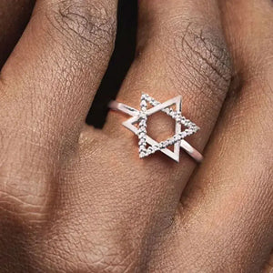 Star of David Ring 925 Sterling Silver CZ Protection Jewelry