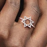 Star of David Ring 925 Sterling Silver CZ Protection Jewelry