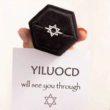 Star of David Ring 925 Sterling Silver CZ Protection Jewelry