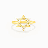 Star of David Ring 925 Sterling Silver CZ Protection Jewelry