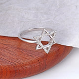 Star of David Ring 925 Sterling Silver CZ Protection Jewelry