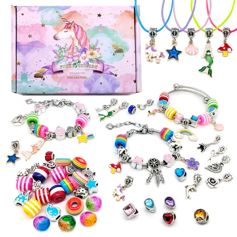 Girls Jewelry Making Kit Charms DIY Bracelets Necklace Set