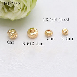 14K/18K Plated Brass Lantern Spacer Beads for DIY Jewelry