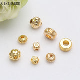 14K/18K Plated Brass Lantern Spacer Beads for DIY Jewelry