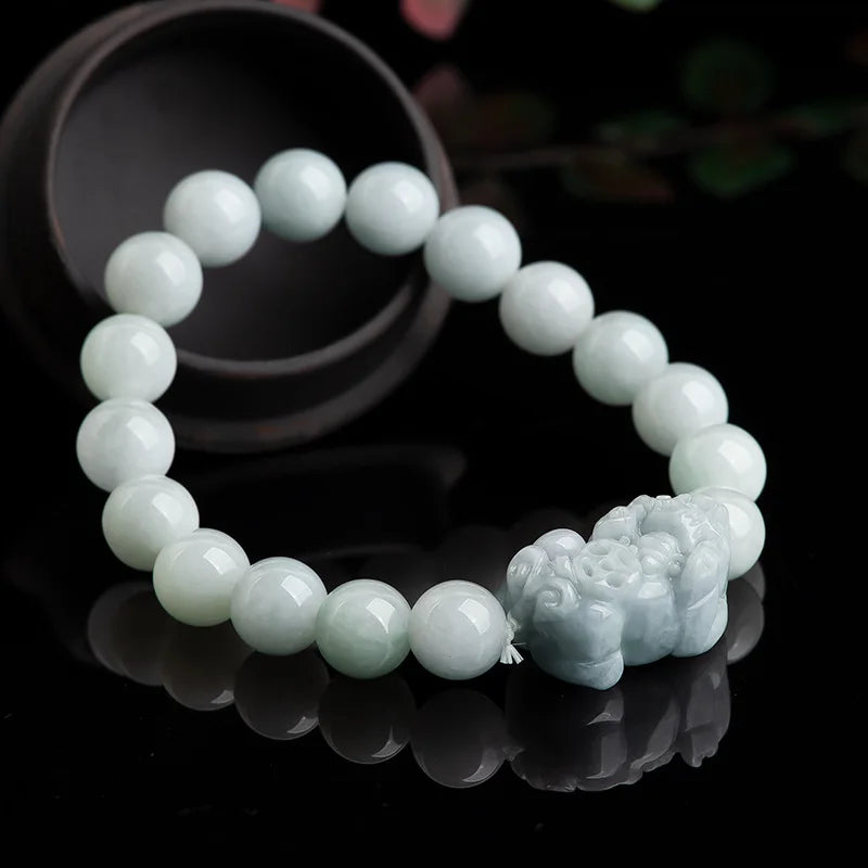 Hand-Carved Jade Pixiu Bracelet Fine Jewelry