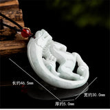 Hand-Carved Natural Jade Dragon Horse Pendant Necklace