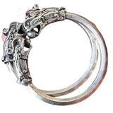 Tibetan Silver Double Dragon Bangles Retro Ethnic Style Jewelry