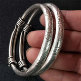 Tibetan Silver Antiquity Bangles Bracelet Ethnic Style Jewelry