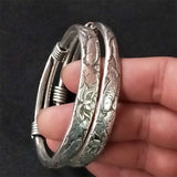 Tibetan Silver Antiquity Bangles Bracelet Ethnic Style Jewelry