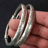 Tibetan Silver Antiquity Bangles Bracelet Ethnic Style Jewelry
