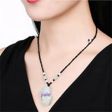 Hand Carved Natural Jade Pingan Lucky Pixiu Emerald Necklace Pendant