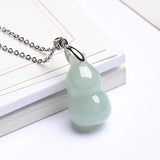 Hand-Carved Natural Ice Species Jade FulU Emerald Necklace Pendant