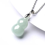 Hand-Carved Natural Ice Species Jade FulU Emerald Necklace Pendant