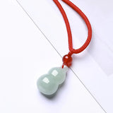 Hand-Carved Natural Ice Species Jade FulU Emerald Necklace Pendant