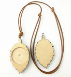 24pcs Wood Pendant Settings Leather Cord Necklace Making