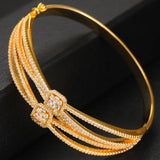 Jimbora Wide Bangle For Women Cubic Zircon Party Wedding Jewelry